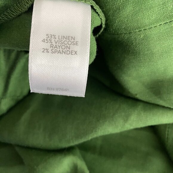 J. Jill Linen Blend Stretch Pull On Cropped Pants Womens Large Green PT-2052 - Picture 6 of 7